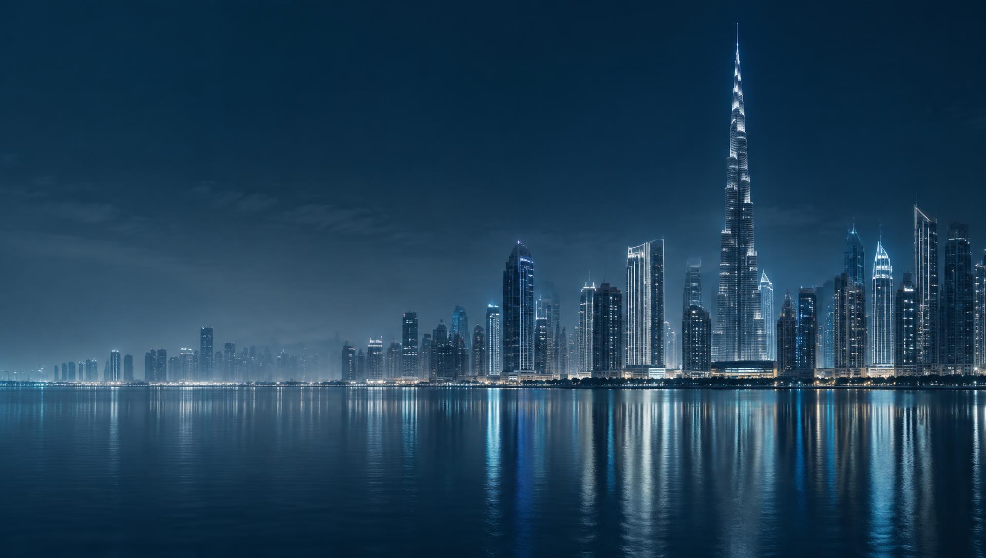Dubai skyline at blue hour